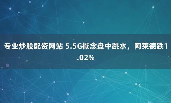 专业炒股配资网站 5.5G概念盘中跳水，阿莱德跌1.02%
